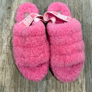 UGG Pink Fluffy Slippers